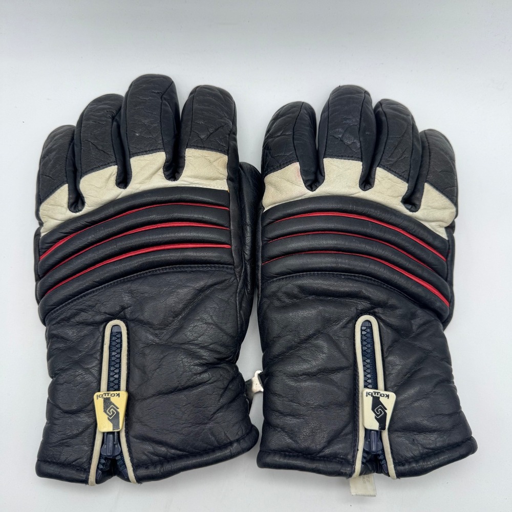 Kombi Mens Racer Glove 1028‎ Vintage Black Leather Thinsulate Ski Gloves Large